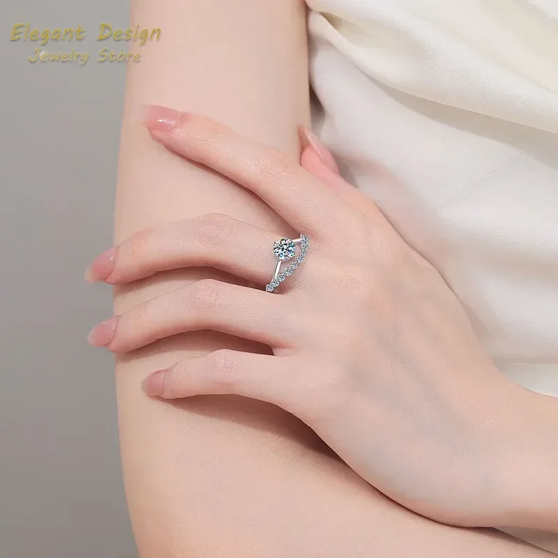 Moissanite Engagement Ring 1 Carat - แหวนแต่งงาน Crown of Love แพลทินัม Pt950