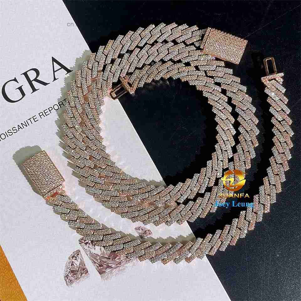 Cuban Link Chain 12Mm - ราคาขายส่งเครื่องประดับฮิปฮอปแบบสั่งทำพิเศษ สร้อยคอเงินแท้ S925 ชุบโรเดียม ประดับเพชรโมอิสซาไนต์สี D