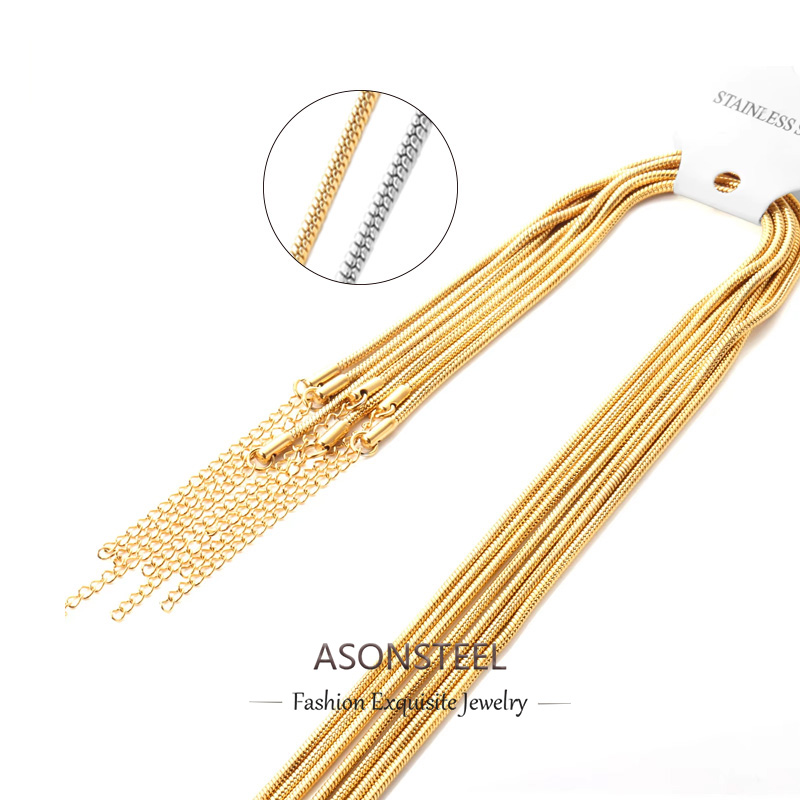 Cuban Link Chain 12Mm - ASONSTEEL 10 ชิ้น/ล็อต Boho สร้อยคอสร้อยคองู Extender