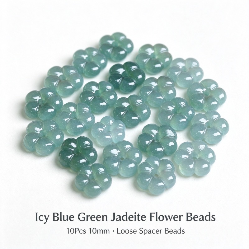 10 ชิ้น ลูกปัดหินหยกน้ำสีน้ำเง - Earrings บทวิจารณ์และราคา