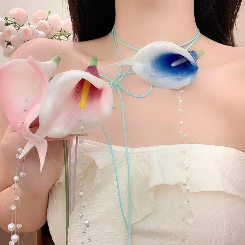 แฟชั่นยุ้ยCalla Lilyลูกปัดจี้V - Pearl Choker Necklace Vintage บทวิจารณ์และราคา