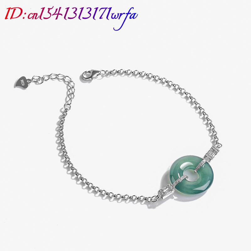 สีฟ้าพม่า Jadeite แหวนสร้อยข้อ - Bracelets บทวิจารณ์และราคา