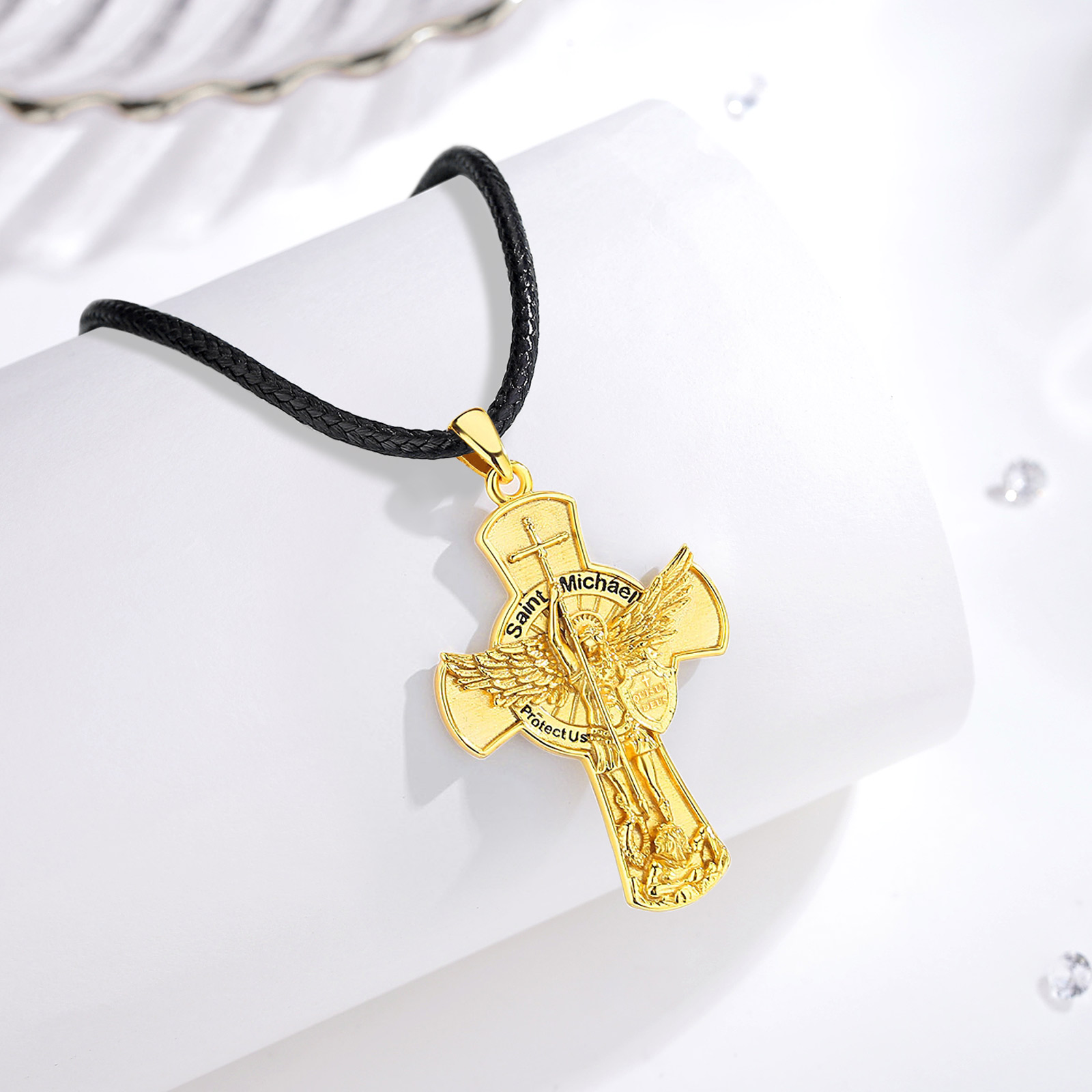 Eudora St.Michael Archangel สร - 925 Sterling Silver Chain Necklace Men บทวิจารณ์และราคา