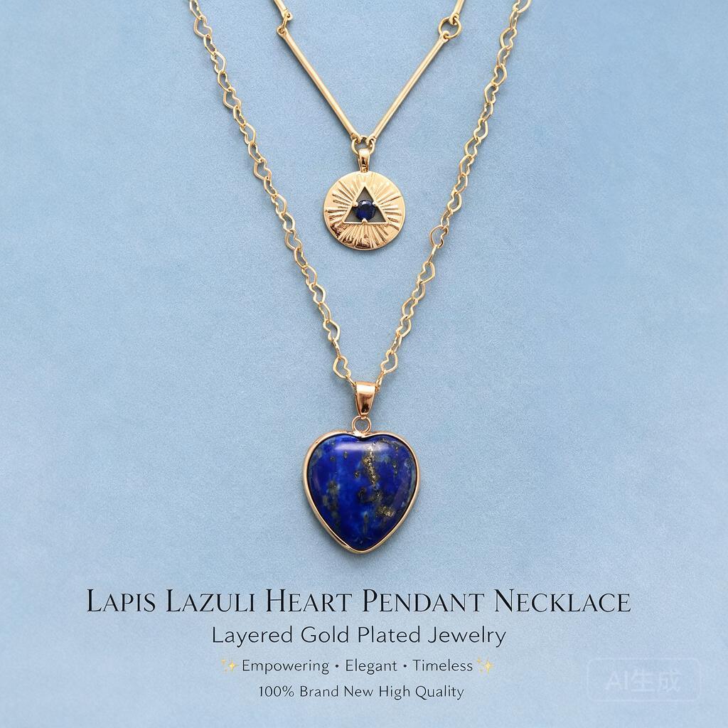สร้อยคอหลายชั้น จี้รูปหัวใจอัญ - Layered Pendant Necklace Aesthetic บทวิจารณ์และราคา
