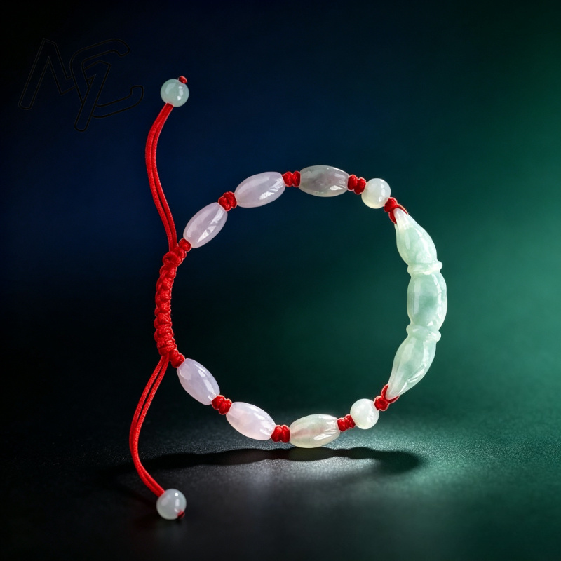 หยกน้ำสีน้ำเงินธรรมชาติ มรกตพม - Bracelets บทวิจารณ์และราคา